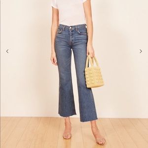 NWT reformation mid crop flare jean size 26